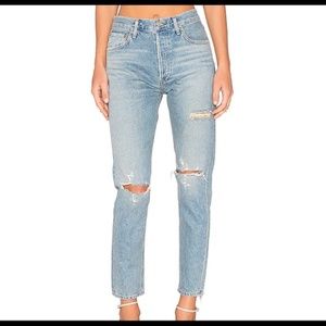 Agolde Jamie High Rise Classic Distressed Jean